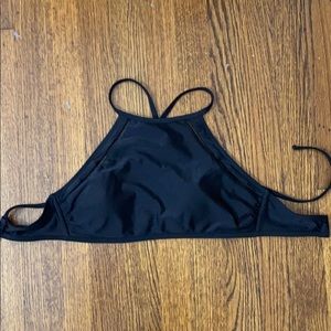 High neck black swim suit top
